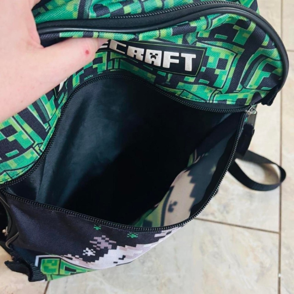 Minecraft Creeper Backpack and Lunchbox Set Green Pixelated Gaming Kids Bag - Picture 6 of 8